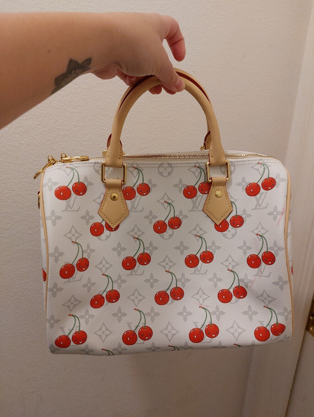 Source Unknown Faux Cherry Monogram Bag